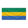 Drapeau gabon polyester résistant aux intempéries 6 œillets