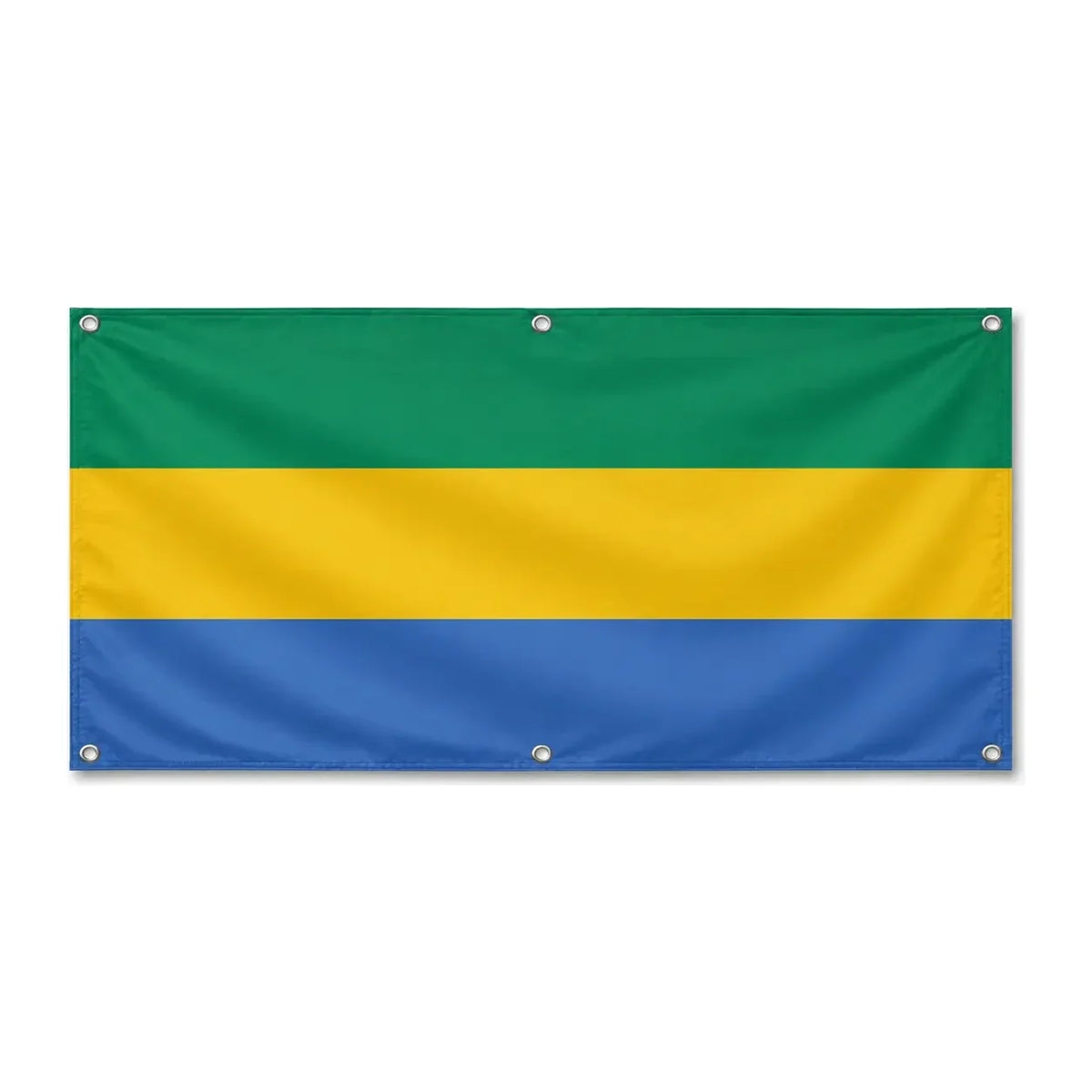 Drapeau gabon polyester résistant aux intempéries 6 œillets