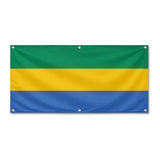Drapeau gabon polyester résistant aux intempéries 6 œillets