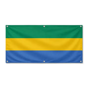 Drapeau gabon polyester résistant aux intempéries 6 œillets