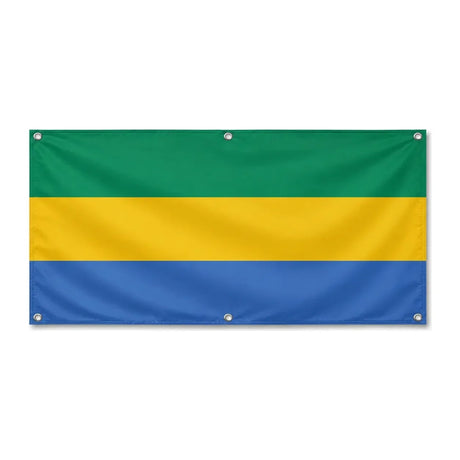 Drapeau gabon polyester résistant aux intempéries 6 œillets