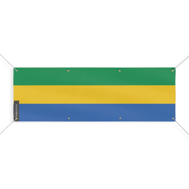 Drapeau du Gabon 8 Oeillets en Plusieurs Tailles (L) - Pixelforma 