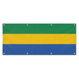 Drapeau gabon polyester résistant usage extérieur longue durée