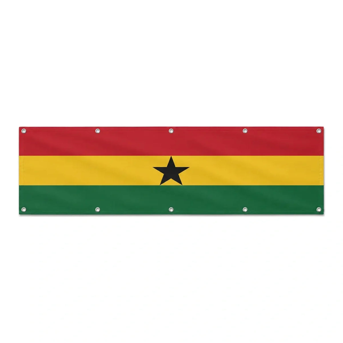 Drapeau du Ghana grand format XL en polyester avec dix œillets