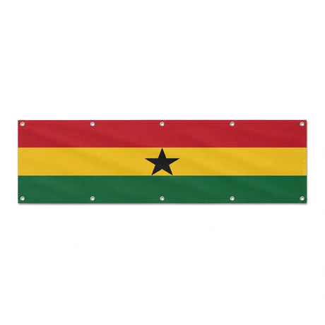 Drapeau du Ghana grand format XL en polyester avec dix œillets