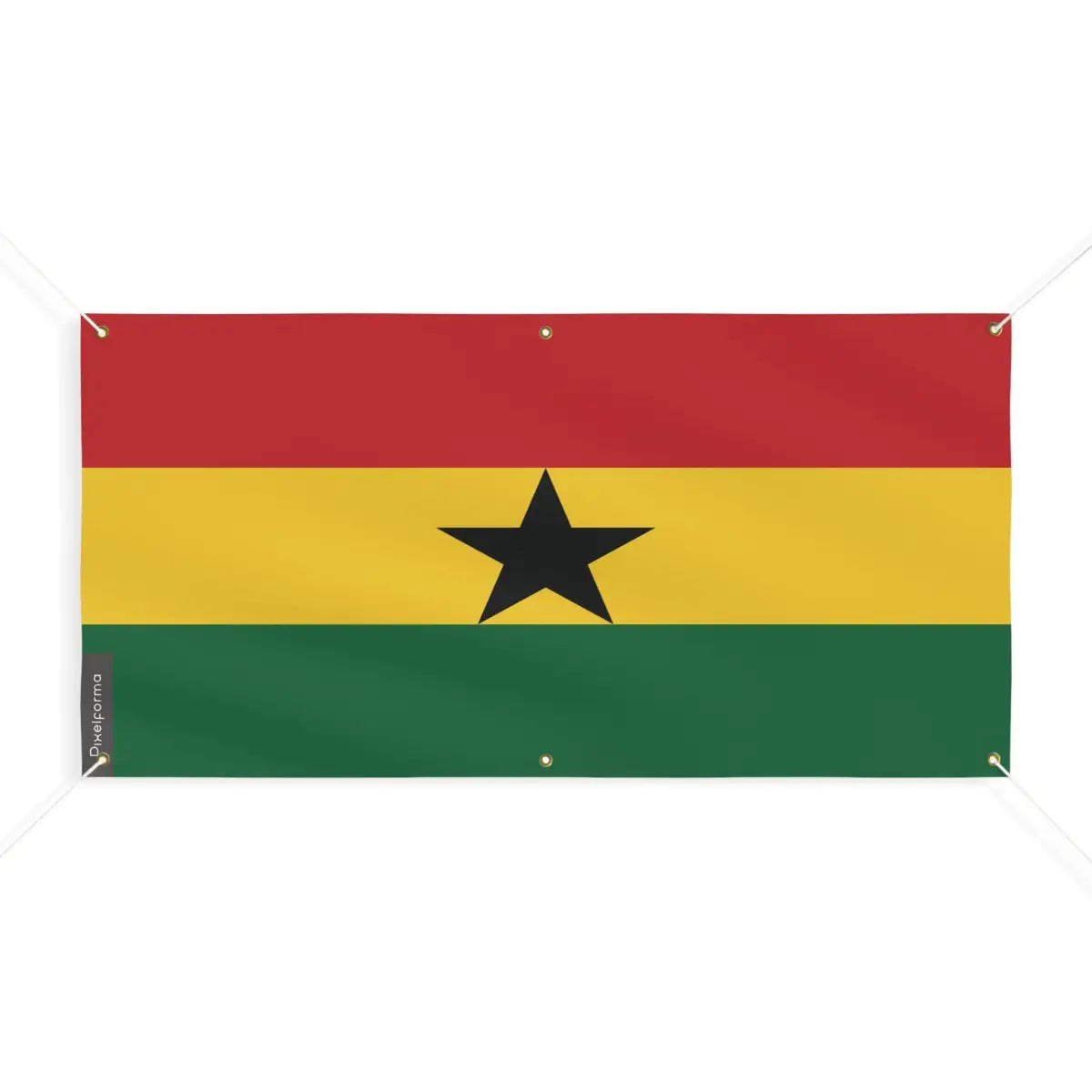 Drapeau du Ghana 6 Oeillets en Plusieurs Tailles (M) - Pixelforma 