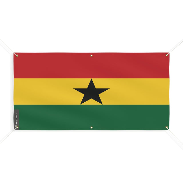 Drapeau du Ghana 6 Oeillets en plusieurs tailles - Pixelforma 