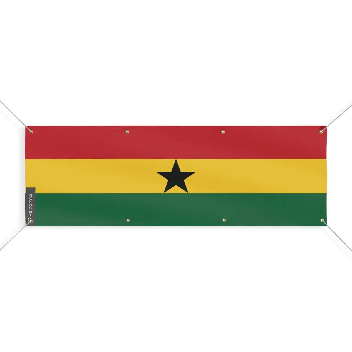 Drapeau du Ghana 8 Oeillets en Plusieurs Tailles (L) - Pixelforma 