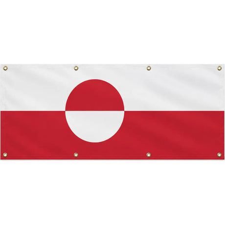 Drapeau groenland polyester résistant fixé par œillets
