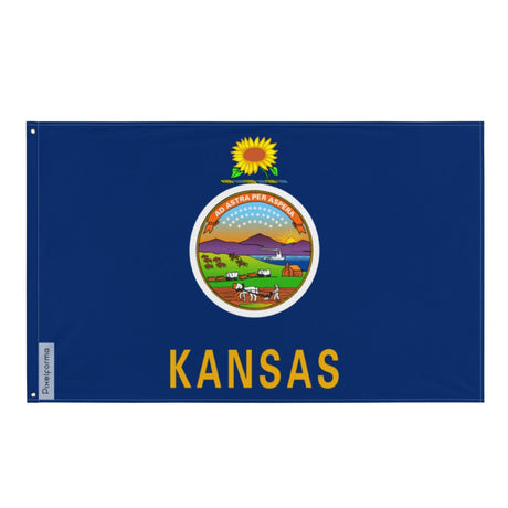 Drapeau du Kansas en plusieurs tailles 100 % polyester Imprimer avec Double ourlet - Pixelforma 