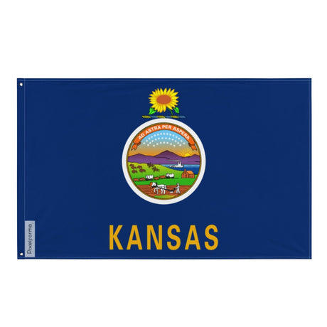 Drapeau du Kansas en plusieurs tailles 100 % polyester Imprimer avec Double ourlet - Pixelforma