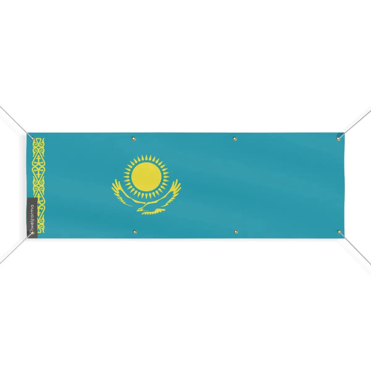 Drapeau du kazakhstan 8 oeillets en plusieurs tailles (l) - pixelforma