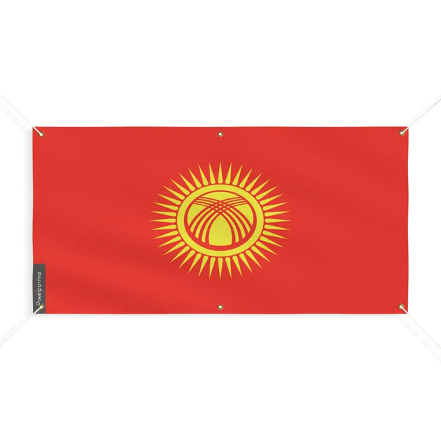 Drapeau du Kirghizistan 6 Oeillets en Plusieurs Tailles (M) - Pixelforma 