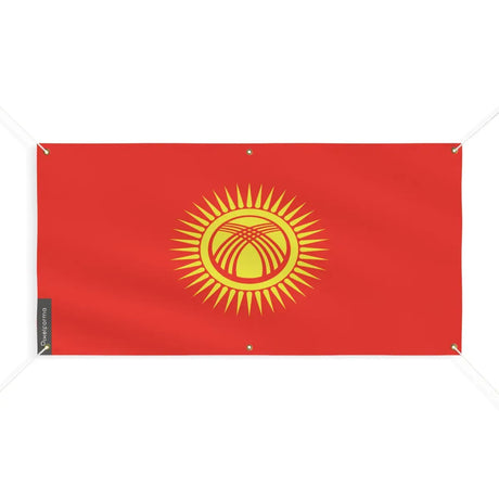 Drapeau du kirghizistan 6 oeillets en plusieurs tailles (m) - pixelforma