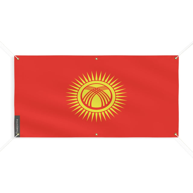 Drapeau du Kirghizistan 6 Oeillets en plusieurs tailles - Pixelforma 