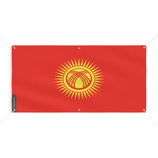 Drapeau du Kirghizistan 6 Oeillets en plusieurs tailles - Pixelforma