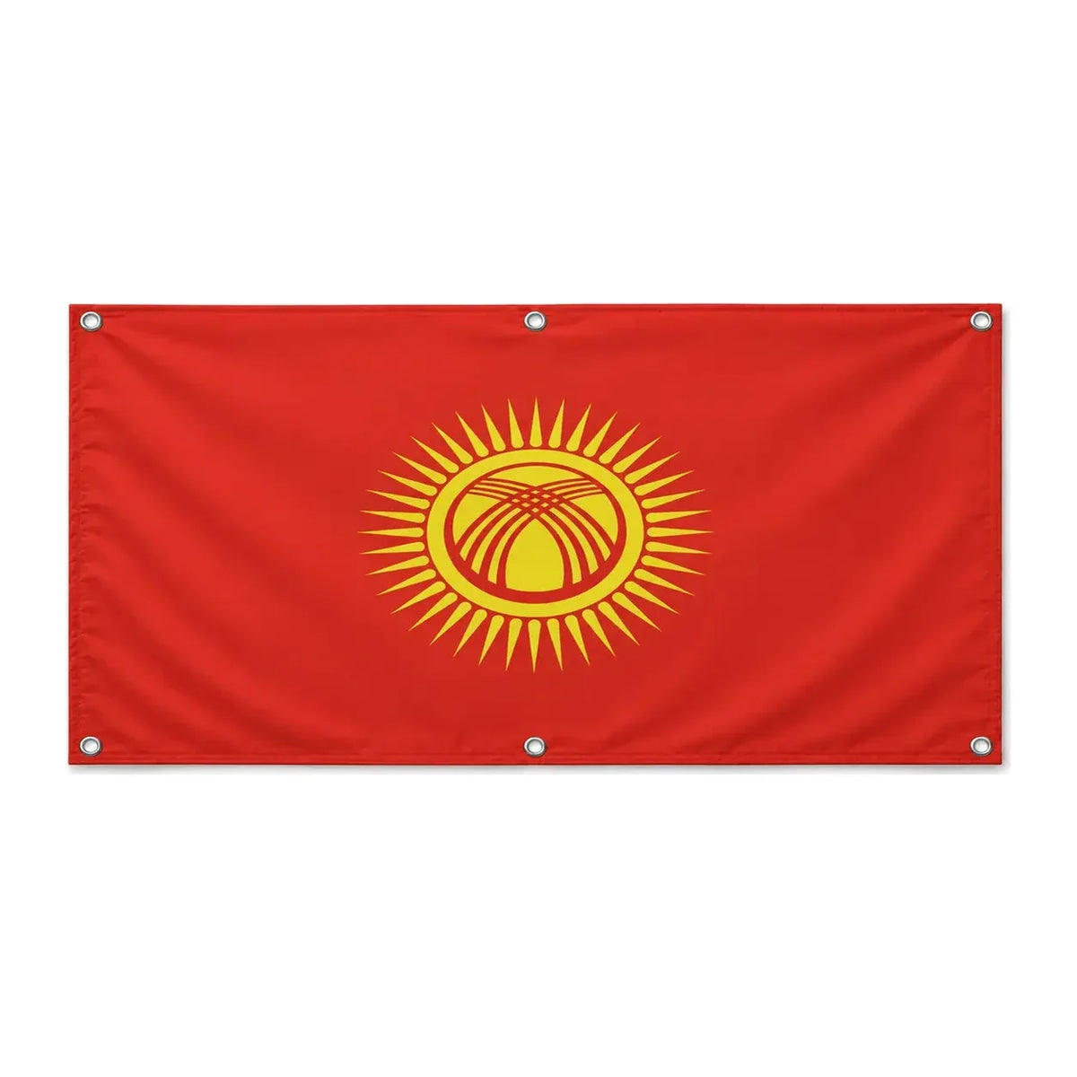 Drapeau kirghizistan polyester résistant usages extérieurs