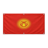 Drapeau kirghizistan polyester résistant usages extérieurs