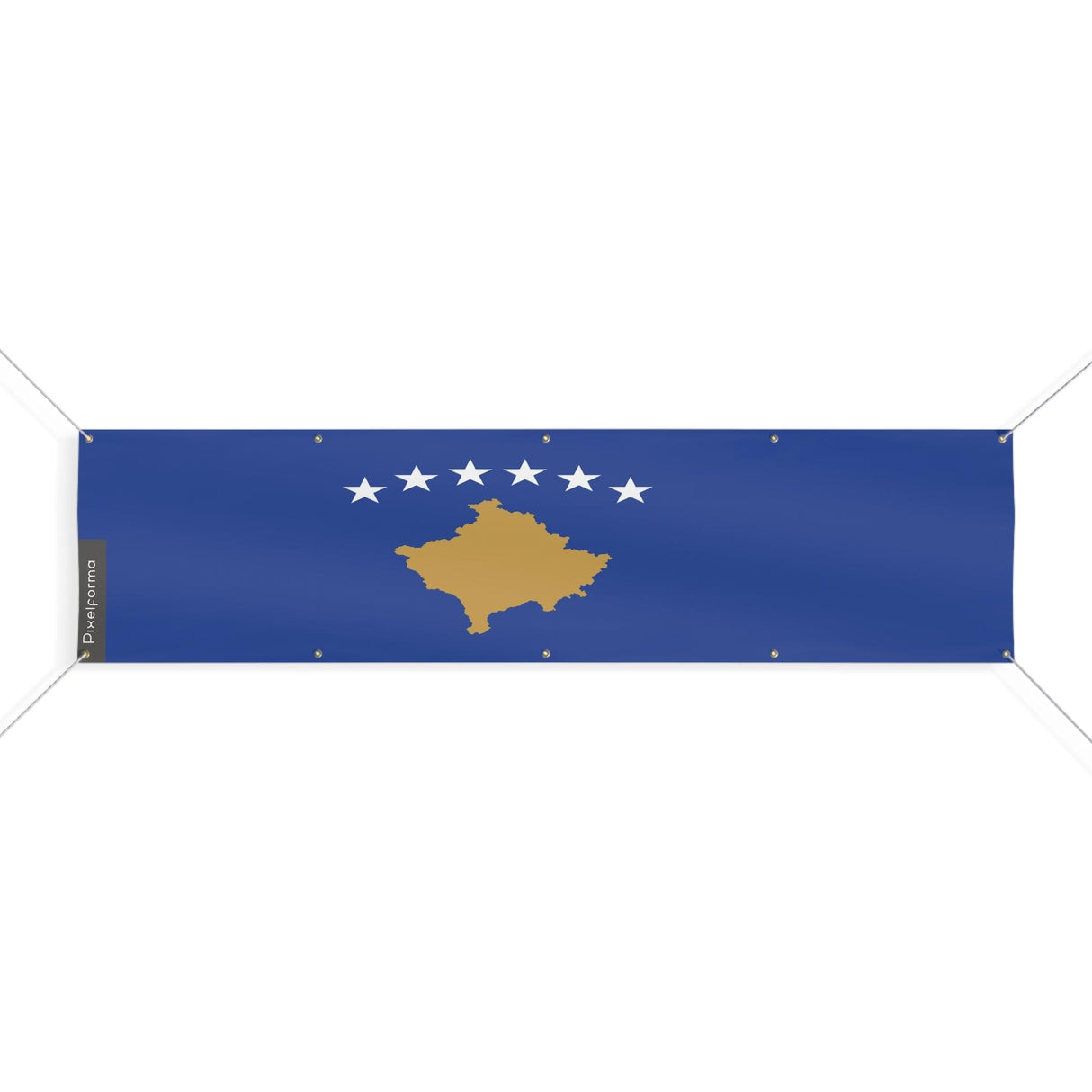 Drapeau du Kosovo 10 Oeillets en plusieurs tailles - Pixelforma 