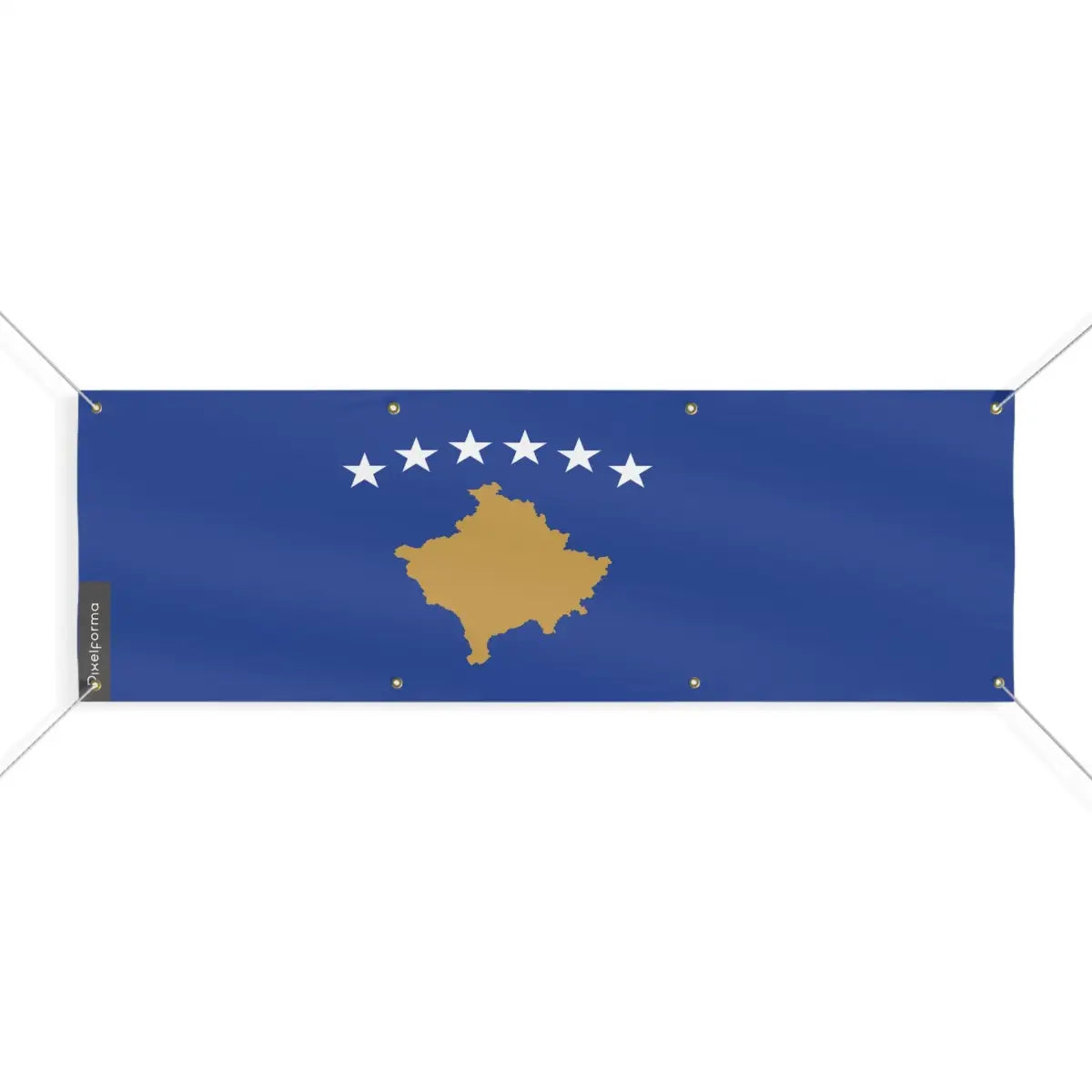 Drapeau du Kosovo 8 Oeillets en Plusieurs Tailles (L) - Pixelforma 