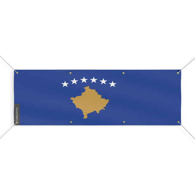 Drapeau du Kosovo 8 Oeillets en plusieurs tailles - Pixelforma