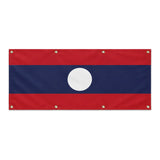 Drapeau laos polyester résistant huit œillets extérieur