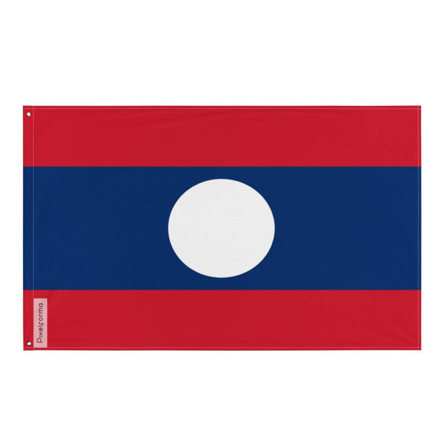 Drapeau du Laos en plusieurs tailles 100 % polyester Imprimer avec Double ourlet - Pixelforma