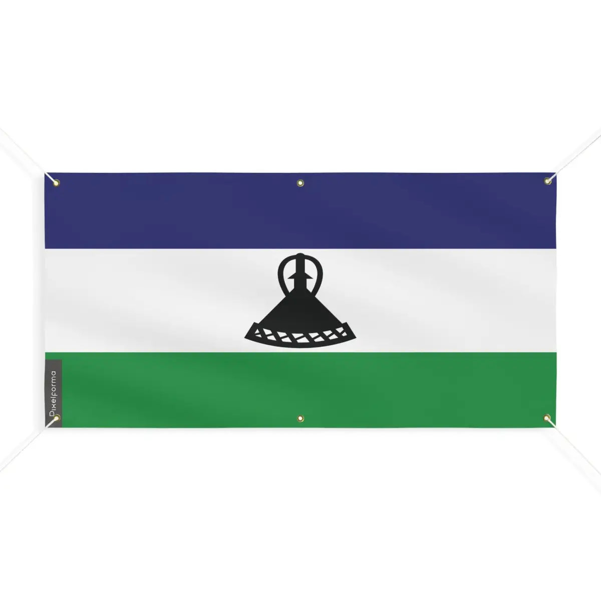 Drapeau du Lesotho 6 Oeillets en Plusieurs Tailles (M) - Pixelforma 