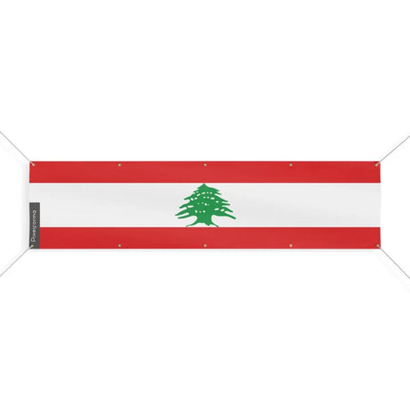 Drapeau du Liban 10 Oeillets en Plusieurs Tailles (XL) - Pixelforma 