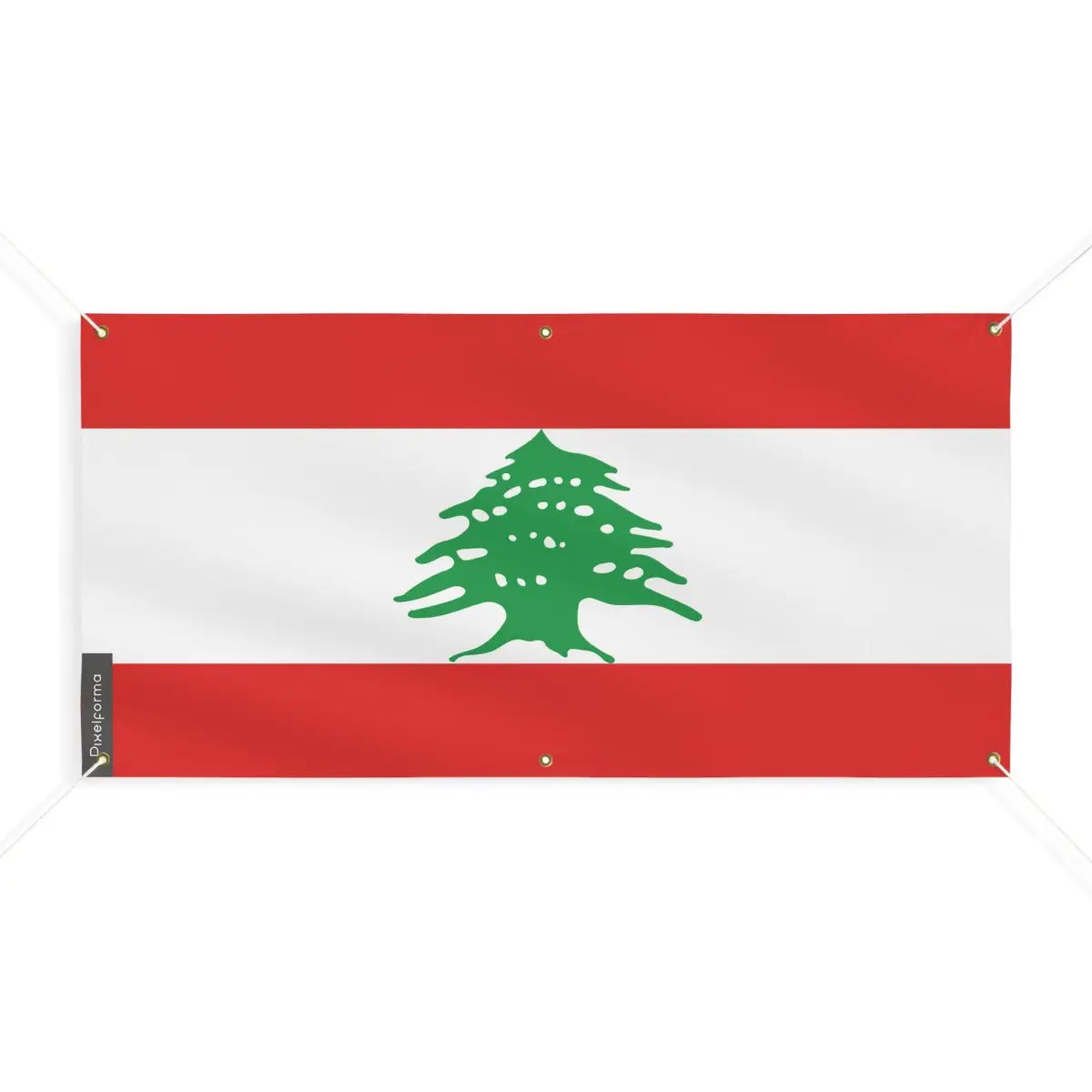 Drapeau du Liban 6 Oeillets en Plusieurs Tailles (M) - Pixelforma 