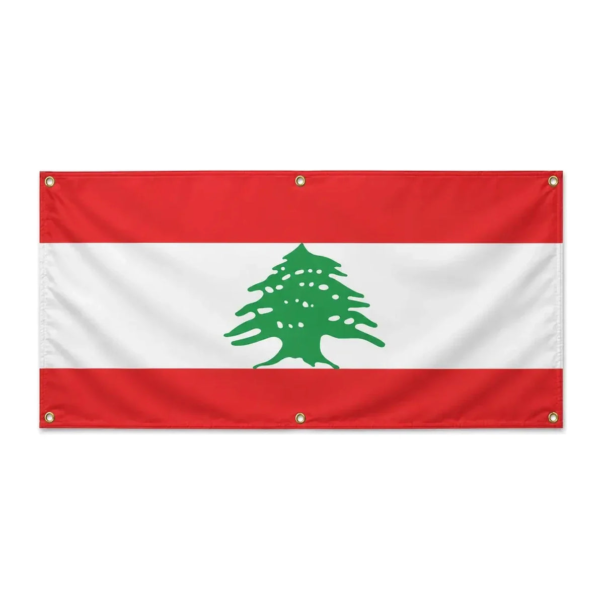 Drapeau liban polyester résistant 6 œillets usage extérieur