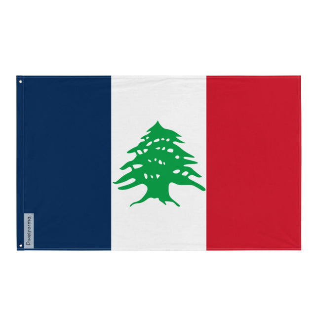 Drapeau du Liban français sous mandat en plusieurs tailles 100 % polyester Imprimer avec Double ourlet - Pixelforma