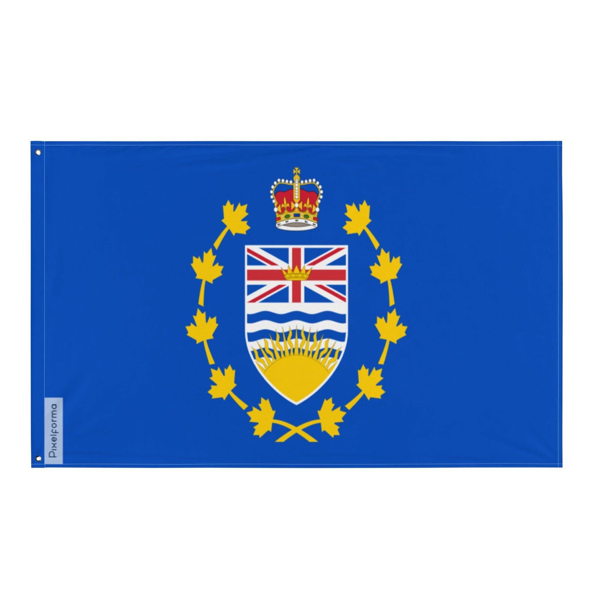 Drapeau du lieutenant-gouverneur de la Colombie Britannique en plusieurs tailles 100 % polyester Imprimer avec Double ourlet - Pixelforma