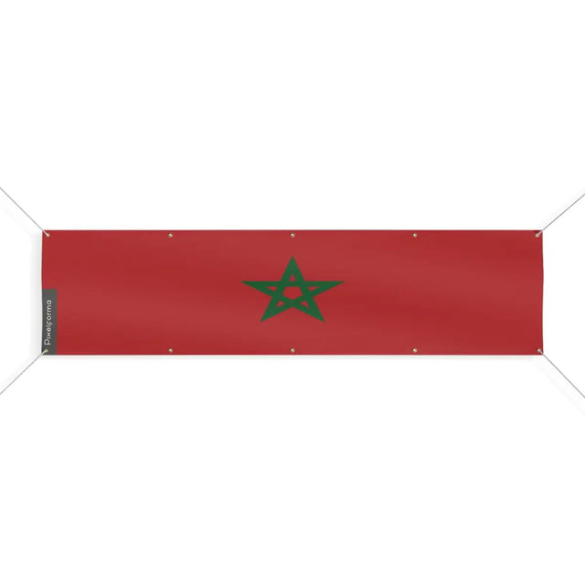 Drapeau du Maroc 10 Oeillets en Plusieurs Tailles (XL) - Pixelforma 