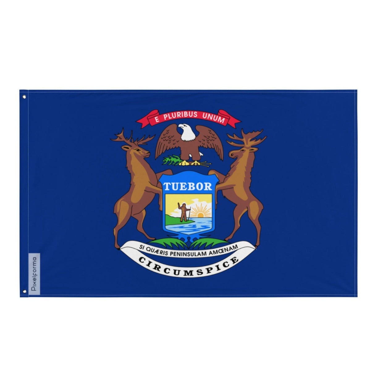 Drapeau du Michigan en plusieurs tailles 100 % polyester Imprimer avec Double ourlet - Pixelforma 