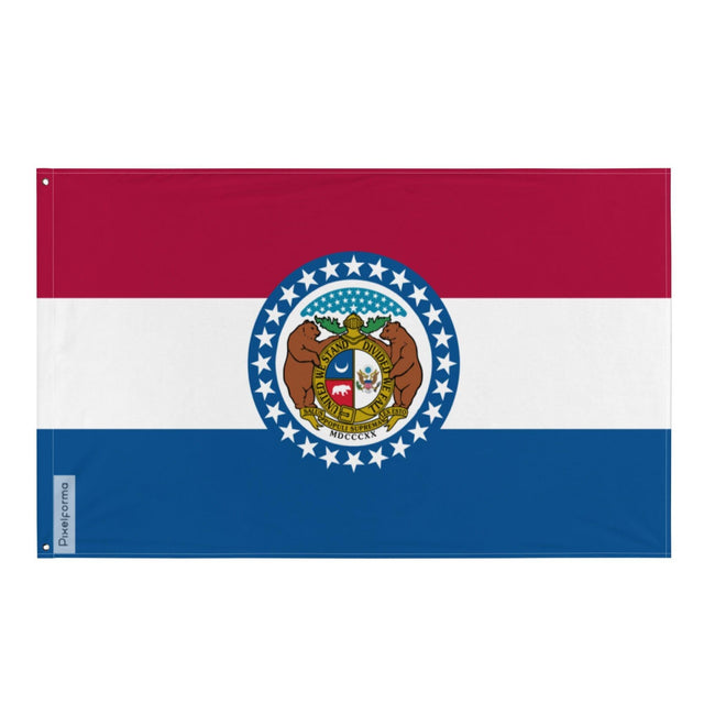 Drapeau du Missouri en plusieurs tailles 100 % polyester Imprimer avec Double ourlet - Pixelforma 