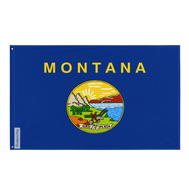 Drapeau du Montana en plusieurs tailles 100 % polyester Imprimer avec Double ourlet - Pixelforma 