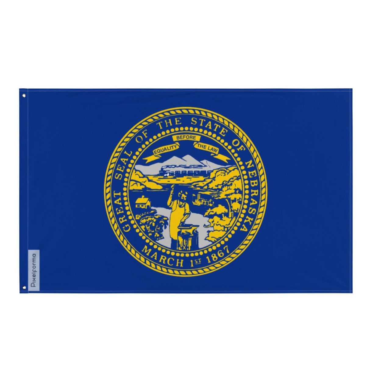 Drapeau du Nebraska en plusieurs tailles 100 % polyester Imprimer avec Double ourlet - Pixelforma