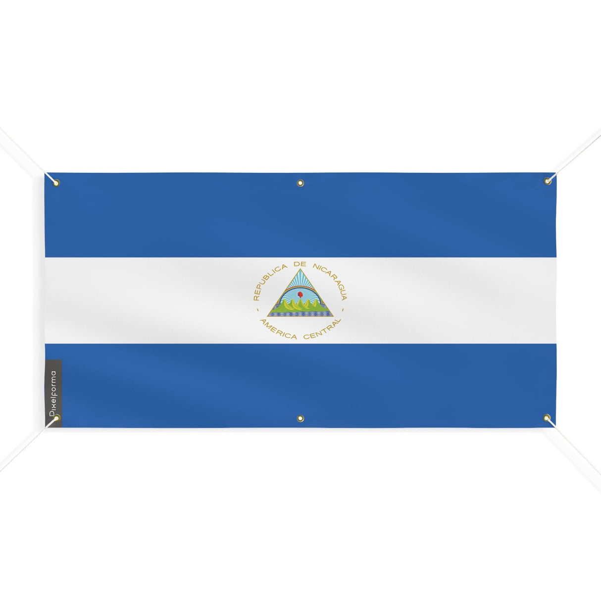 Drapeau du Nicaragua 6 Oeillets en plusieurs tailles - Pixelforma 