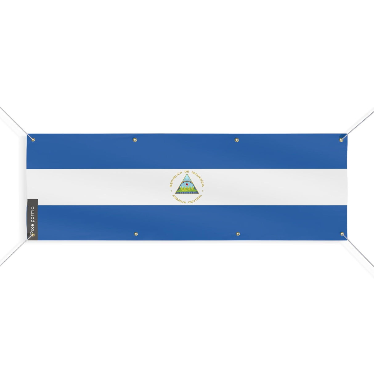 Drapeau du Nicaragua 8 Oeillets en plusieurs tailles - Pixelforma