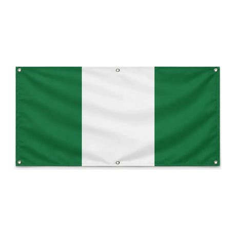 Drapeau nigeria polyester résistant six œillets usage extérieur