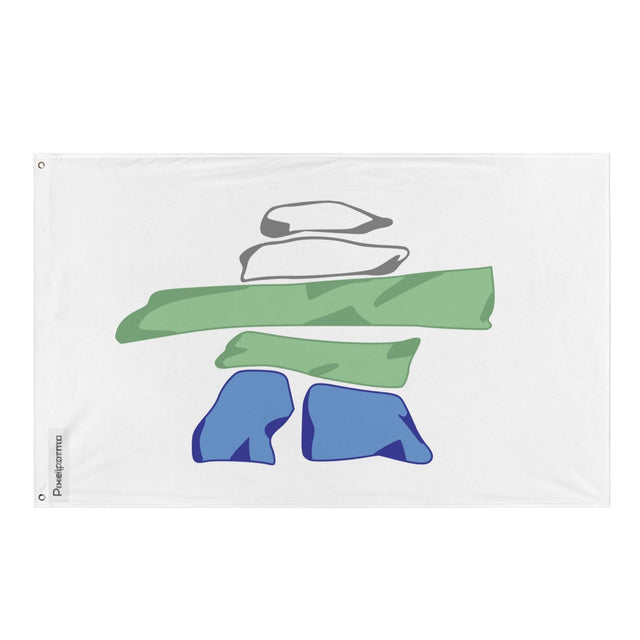 Drapeau du Nunatsiavut en plusieurs tailles 100 % polyester Imprimer avec Double ourlet - Pixelforma