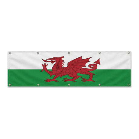 Drapeau du pays de Galles grand format XL en polyester avec dix œillets