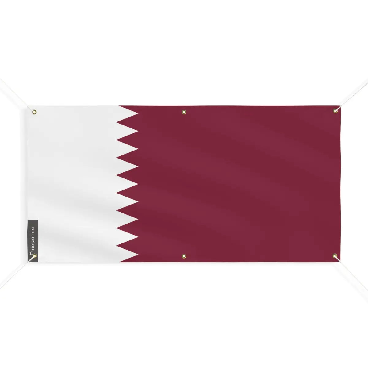 Drapeau du Qatar 6 Oeillets en Plusieurs Tailles (M) - Pixelforma 