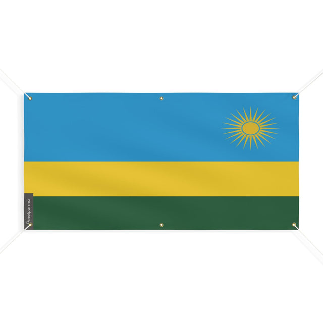 Drapeau du Rwanda 6 Oeillets en plusieurs tailles - Pixelforma 