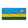 Drapeau rwanda polyester résistant usage extérieur intempéries