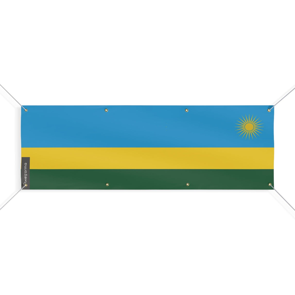 Drapeau du Rwanda 8 Oeillets en plusieurs tailles - Pixelforma