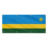 Drapeau rwanda polyester résistant aux intempéries 8 œillets