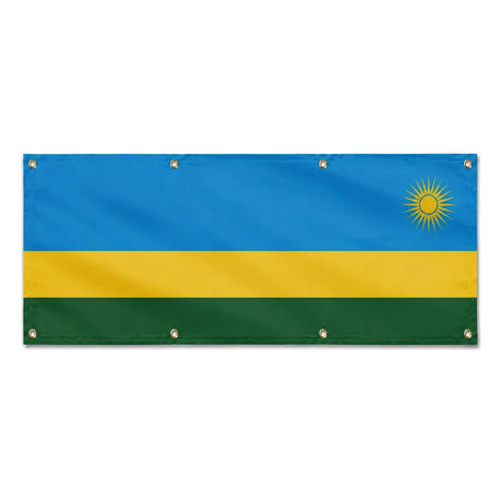 Drapeau rwanda polyester résistant aux intempéries 8 œillets