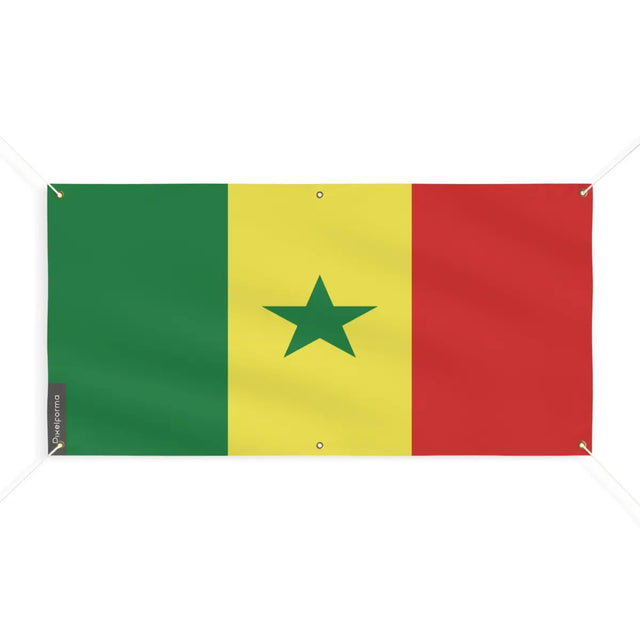 Drapeau du Sénégal 6 Oeillets en Plusieurs Tailles (M) - Pixelforma 